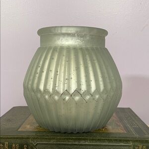 Elegant Frosted silver - grey  Glass Vase
